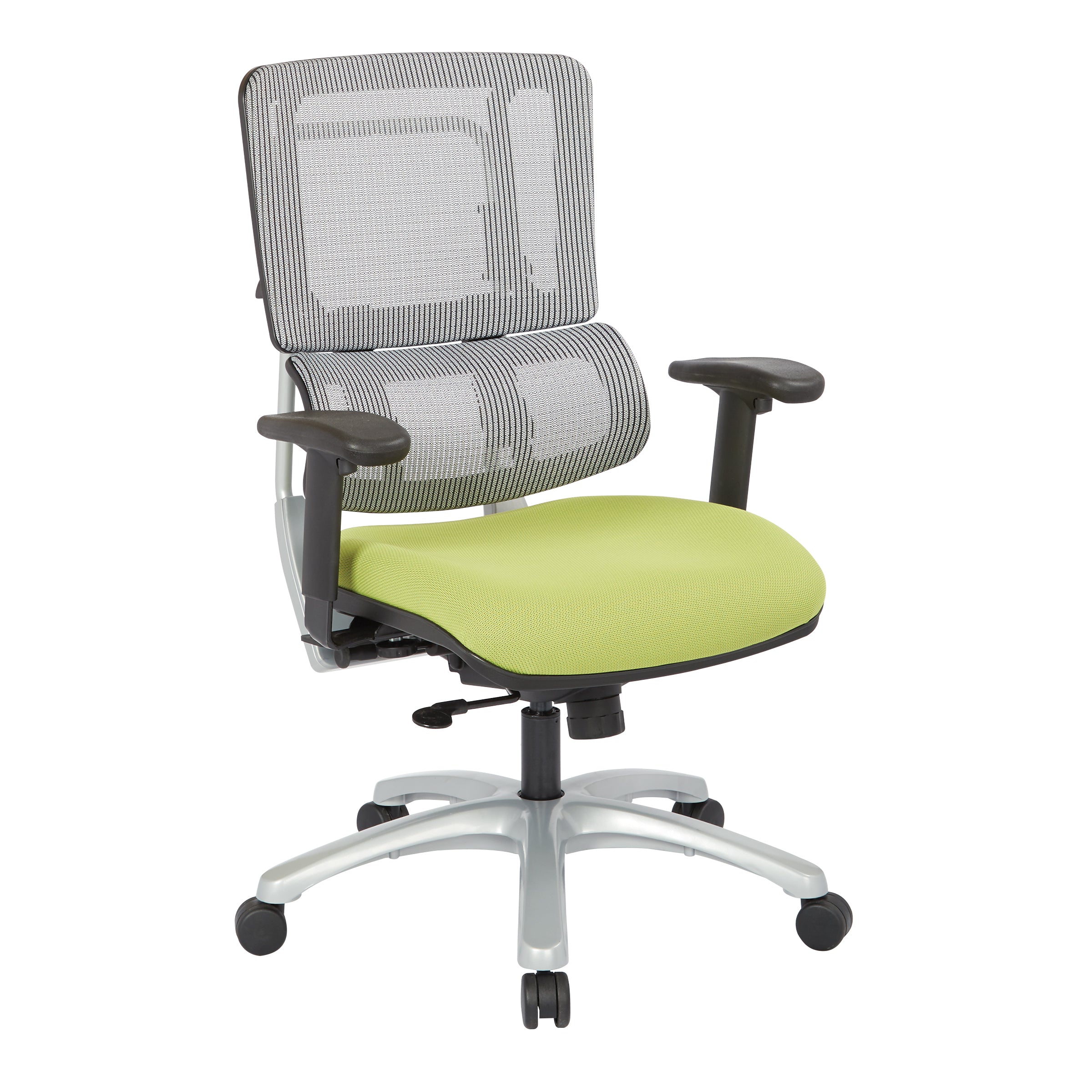 Vertical Grey Mesh Back Chair with Silver Base 1